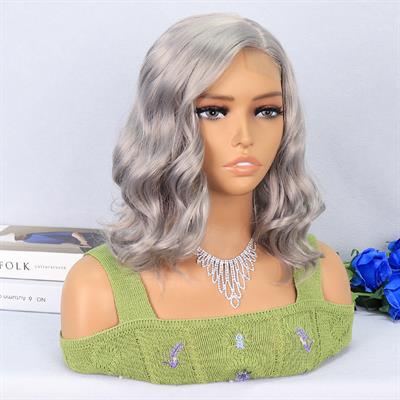 Silver Gri Yan Tül Peruk