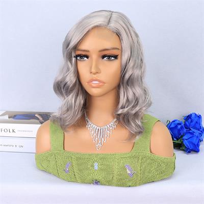 Silver Gri Yan Tül Peruk