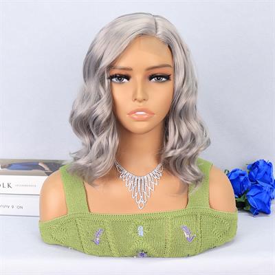 Silver Gri Yan Tül Peruk