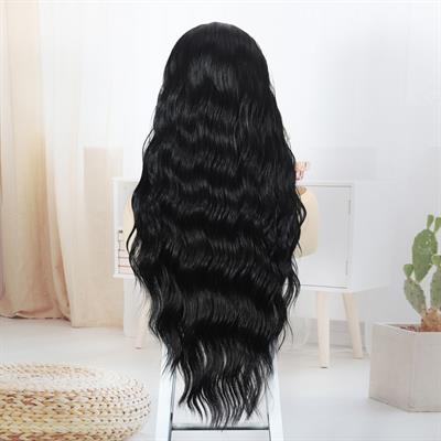 Siyah Bebek Saçlı Fiber Sentetik Tül Peruk