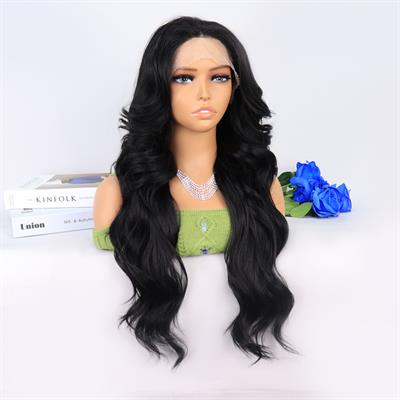 Siyah Dalgalı Uzun Boy Tül Peruk