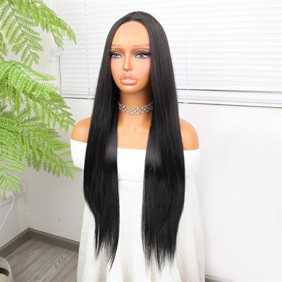 Siyah Düz Uzun Tül Peruk