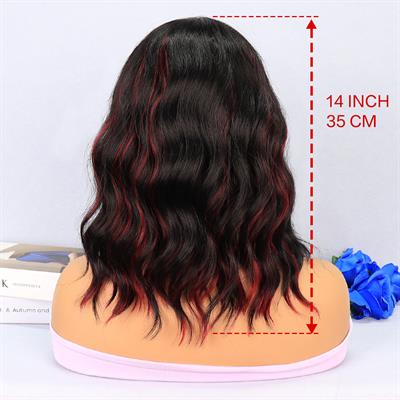 Siyah Kızıl Işıltılı Tül Peruk