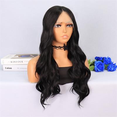 Siyah Su Dalgalı Tül Peruk