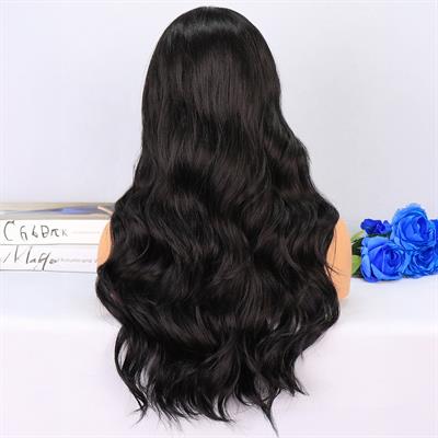 Siyah Su Dalgalı Tül Peruk