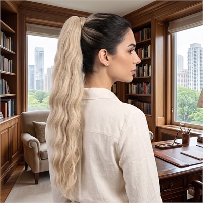 Tokalı Protein Fiber Sentetik At Kuyruğu - Bal Köpüğü Platin Röfle