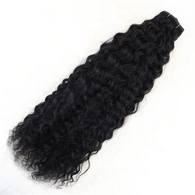 Yoğun Dalgalı 7 Parça Görünmez Yarım Ay Set %100 Gerçek Saç - 55cm