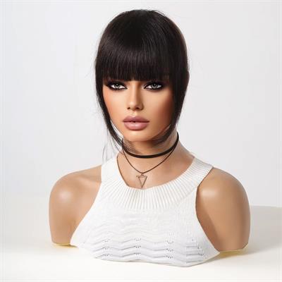 Yoğun Gerçek Saç Perçem - Siyah