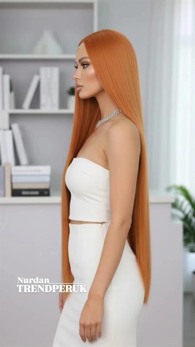 Bakır Ekstra Uzun Tül Peruk