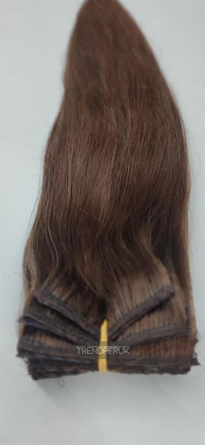 Gerçek Saç Parçalı Çıtçıt Setler Açık kahve Renk