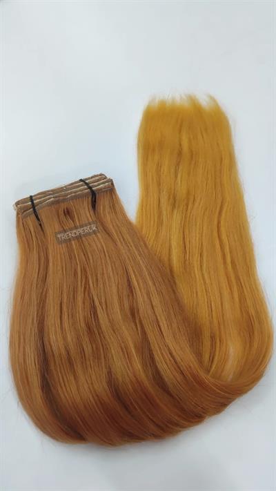 Gerçek Saç Parçalı Çıtçıt Setler Açık Bakır Renk