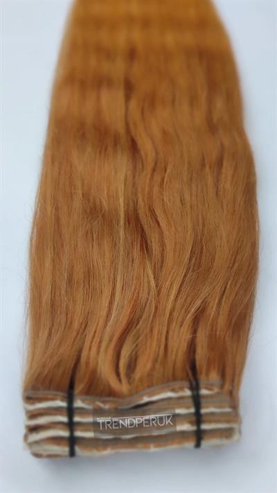 Gerçek Saç Parçalı Çıtçıt Setler Açık Bakır Renk