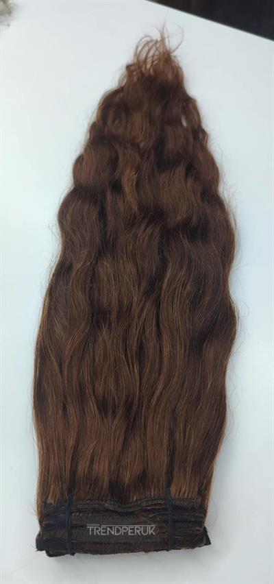 Gerçek Saç Parçalı Çıtçıt Setler Kahve Renk