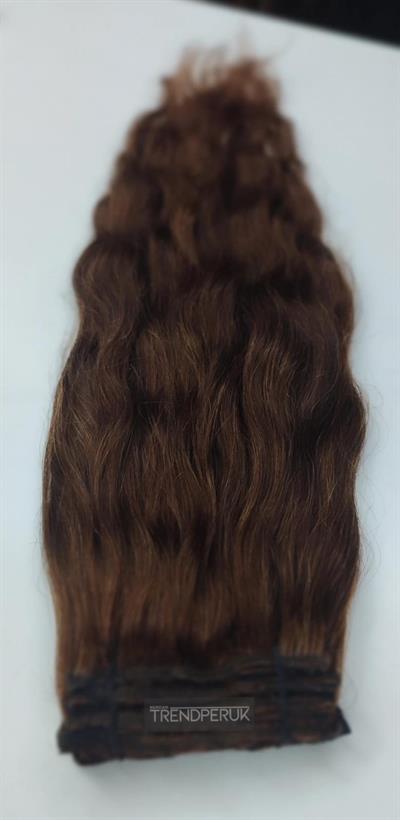 Gerçek Saç Parçalı Çıtçıt Setler Kahve Renk