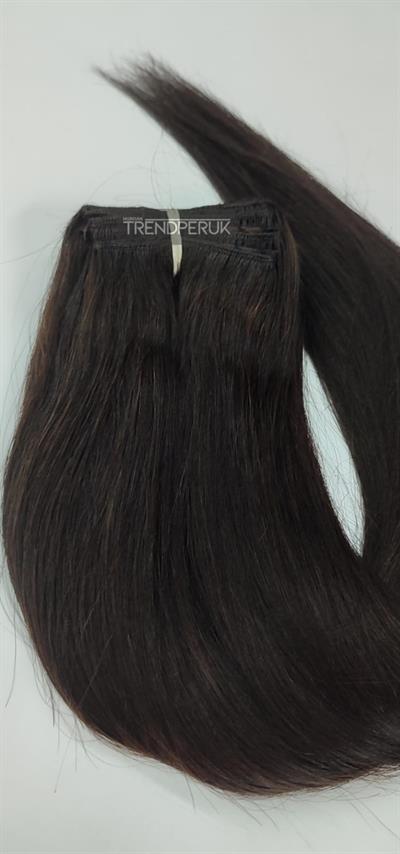 Gerçek Saç Parçalı Çıtçıt Setler Koyu kahve Renk