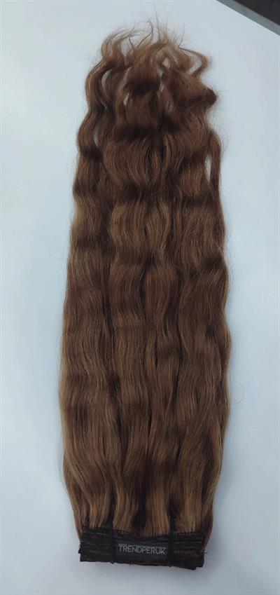 Gerçek Saç Parçalı Çıtçıt Setler Koyu Kumral Renk