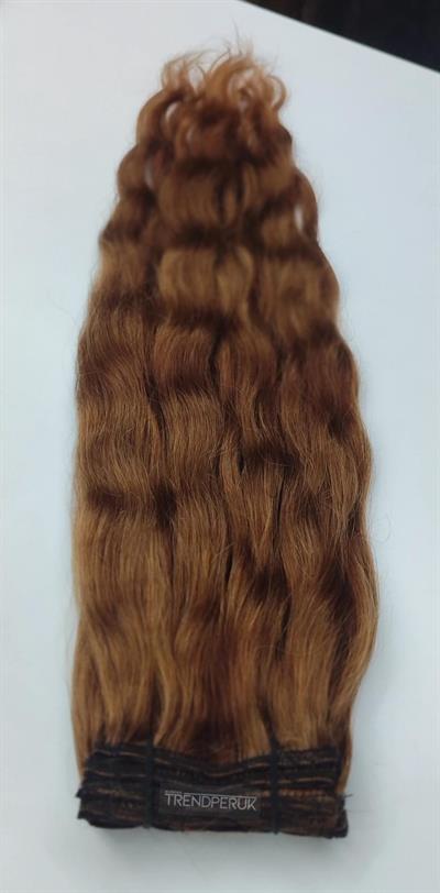 Gerçek Saç Parçalı Çıtçıt Setler Kumral Renk