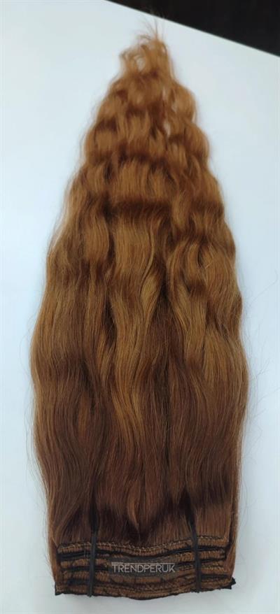 Gerçek Saç  Parçalı Çıtçıt Setler Dip Kahve Alt Kumral Ombreli Renk