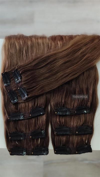 Gerçek Saç  Parçalı Çıtçıt Setler Dip Kumral Alt Küllü Kumral Ombreli Renk