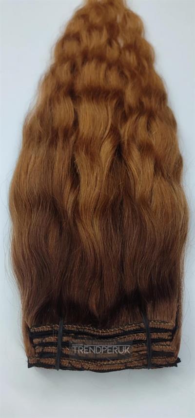 Gerçek Saç  Parçalı Çıtçıt Setler Dip Kahve Alt Kumral Ombreli Renk