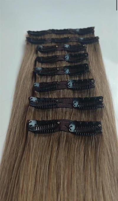 Gerçek Saç  Parçalı Çıtçıt Setler Dip Kumral Alt Açık Küllü Kumral Renk