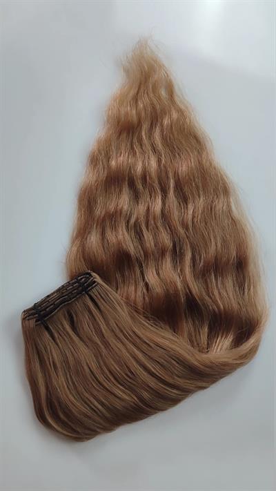 Gerçek Saç  Parçalı Çıtçıt Setler Karamel Balköpüğü Renk