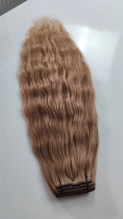 Gerçek Saç  Parçalı Çıtçıt Setler Karamel Balköpüğü Renk