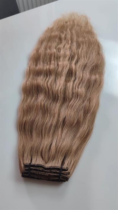 Gerçek Saç  Parçalı Çıtçıt Setler Karamel Balköpüğü Renk