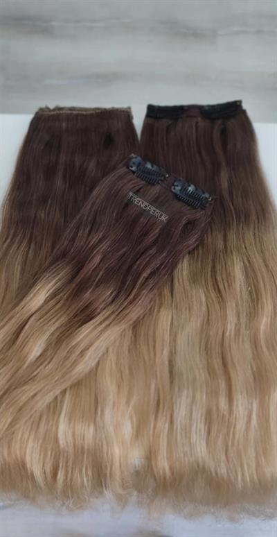 Gerçek Saç  Parçalı Çıtçıt Setler Küllü Kumral Küllü Sarı Renk