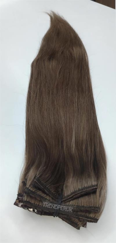 Gerçek Saç  Parçalı Çıtçıt Setler Küllü Kumral Renk