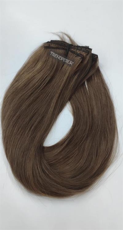 Gerçek Saç  Parçalı Çıtçıt Setler Küllü Kumral Renk