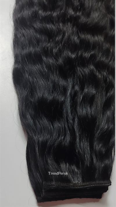 Gerçek Saç  Parçalı Çıtçıt Setler Siyah Renk