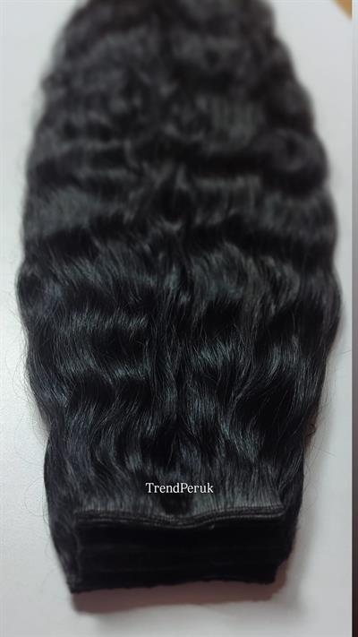 Gerçek Saç  Parçalı Çıtçıt Setler Siyah Renk