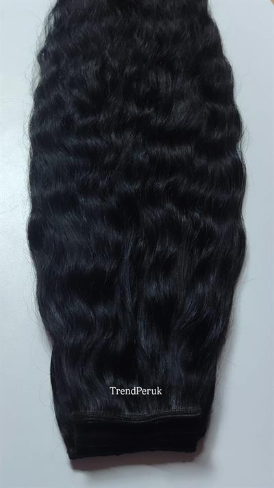 Gerçek Saç  Parçalı Çıtçıt Setler Siyah Renk