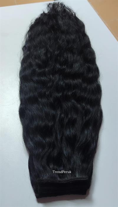 Gerçek Saç  Parçalı Çıtçıt Setler Siyah Renk