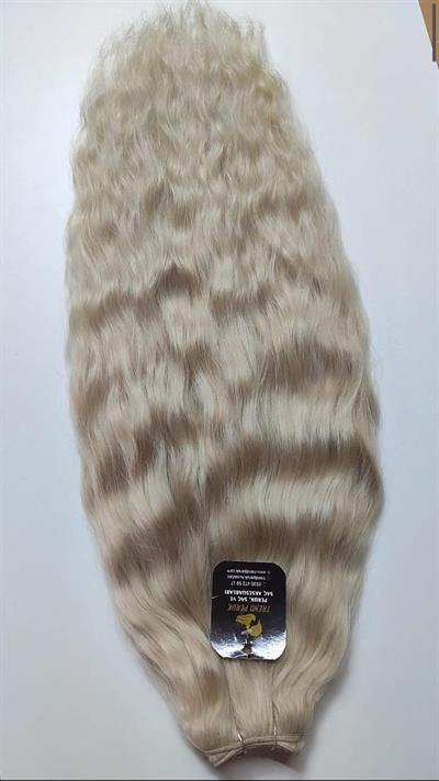 Gerçek Saç Tres 150 gr  70 cm Platin Renk
