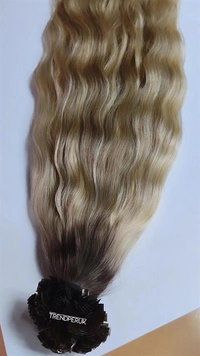 Premium Serisi Mikrokaynak Saç Dalgalı Ombre/Röfle Renk