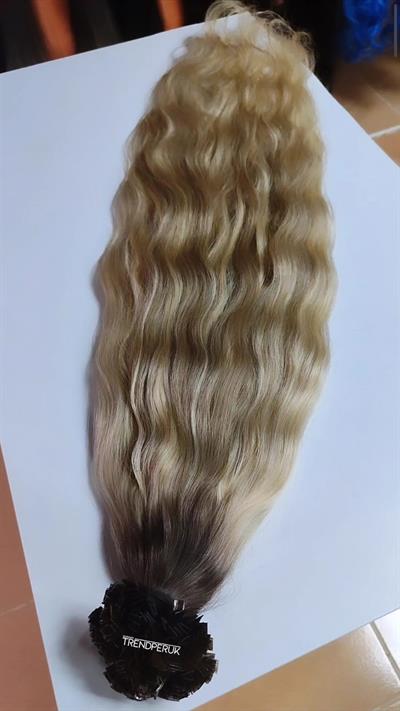 Premium Serisi Mikrokaynak Saç Dalgalı Ombre/Röfle Renk