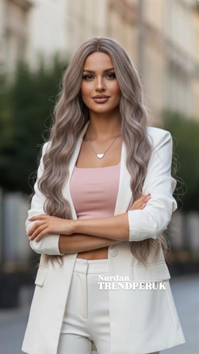 Uzun Su Dalgası Fiber Sentetik Peruk - Küllü Bebek Sarı