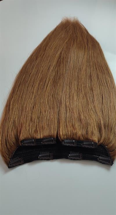Yarımay + 2 Yan 65-70 cm Gerçek Saç Çıtçıt Açık Kumral Renk
