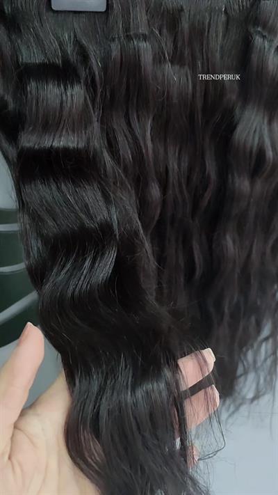 Yarımay + 2 Yan 65-70 cm Gerçek Saç Çıtçıt Naturel Renk