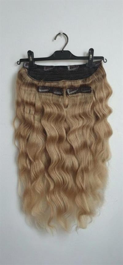 Yarımay + 2 Yan 65-70 cm Gerçek Saç Çıtçıt Kumral ombreli Röfleli Renk