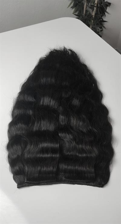 Yarımay + 2 Yan 65-70 cm Gerçek Saç Çıtçıt Naturel Renk