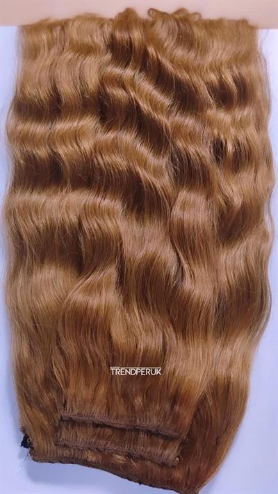 Yarımay + 2 Yan 65-70 cm Gerçek Saç Çıtçıt Bal Karamel Renk