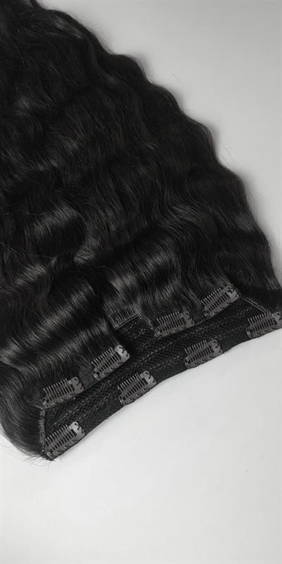 Yarımay + 2 Yan 65-70 cm Gerçek Saç Çıtçıt Siyah Renk