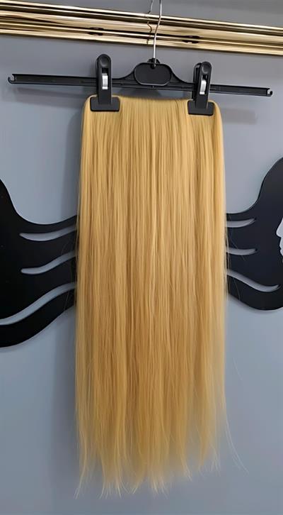 Yarımay + 2 Yan 65-70 cm Gerçek Saç Çıtçıt Dore Sarı Renk