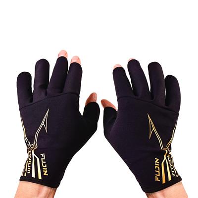 Fujin Pro Angler S24 Titanium Gloves Black Gold Spin Eldiveni