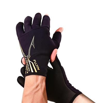 Fujin Pro Angler S24 Titanium Gloves Black Gold Spin Eldiveni
