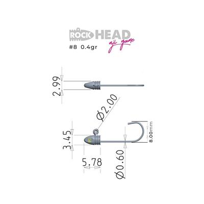 Fujin Rock-Head 8no Aji Game Jighead