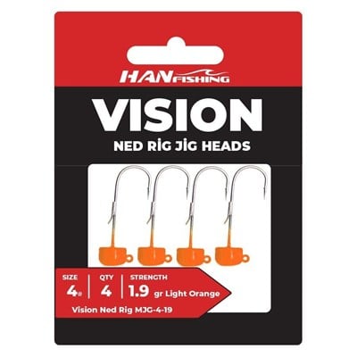 Hanfish Vision Ned Rig Orange UV Jighead